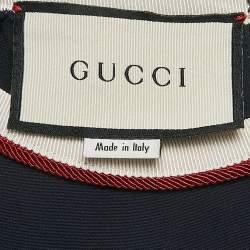 Pre Owned Gucci Navy Blue Crepe Sleeveless Mini Dress S