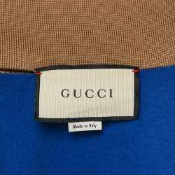 Gucci Blue/Brown GG Print Technical Jersey Blouson S
