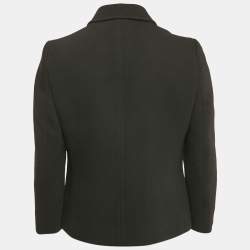 Gucci Black Textured Wool Blend Double Breasted Blazer M