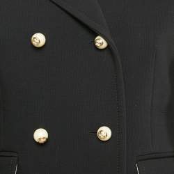 Gucci Black Textured Wool Blend Double Breasted Blazer M