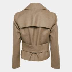 Gucci Green Felt Wool Lapel Collar Jacket S