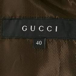 Gucci Green Felt Wool Lapel Collar Jacket S