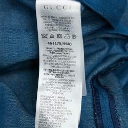 Gucci Blue Denim Web Contrast Trimmed Short Dress L