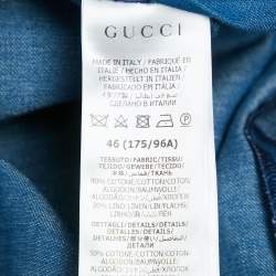 Gucci Blue Denim Web Contrast Trimmed Short Dress L