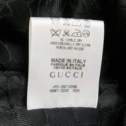 Gucci Black/Brown Wool Leather Trimmed Short Dress M