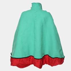 Gucci Green Wool Trompe L'oeil Cape M