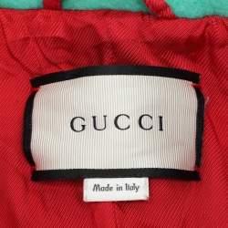 Gucci Green Wool Trompe L'oeil Cape M