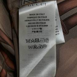 Gucci Equestrian Peach Belt Print Silk Midi Dress S