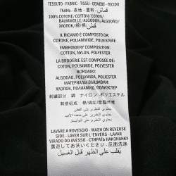 Pre Owned Gucci Black Vintage Logo Print Cotton Distressed Oversize T-Shirt L