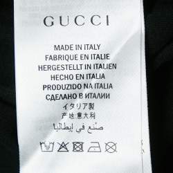 Pre Owned Gucci Black Vintage Logo Print Cotton Distressed Oversize T-Shirt L