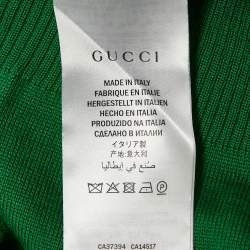Pre Owned Gucci Green Wool V-Neck Full Sleeve Sweater XS