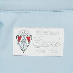 مملوكة مسبقًا Gucci Equestrian Blue Cotton Button Front Shirt M