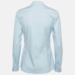 مملوكة مسبقًا Gucci Equestrian Blue Cotton Button Front Shirt M