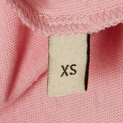 Pre Owned Gucci Pink Lemon Gucci Print Jersey Crew Neck T-Shirt XS