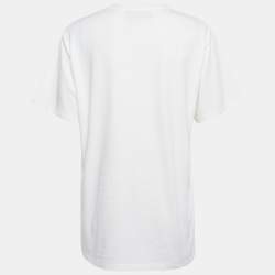 Pre Owned Gucci Off White Love Parade Sequin Detail Jersey T-Shirt XS