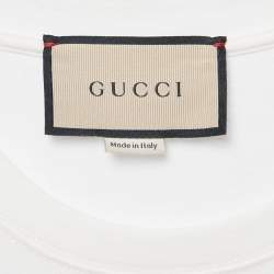 Pre Owned Gucci Off White Love Parade Sequin Detail Jersey T-Shirt XS