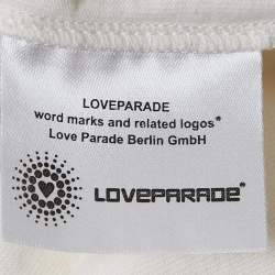 Pre Owned Gucci Off White Love Parade Sequin Detail Jersey T-Shirt XS