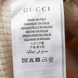 Pre Owned Gucci Cream Sylvie Web Knit Button Front Cardigan XS