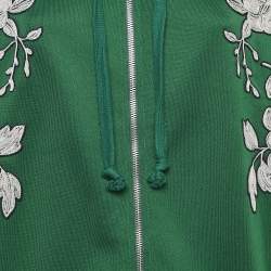 Gucci Green Floral Embroidered Cotton Blend Knit Tracksuit XL/L