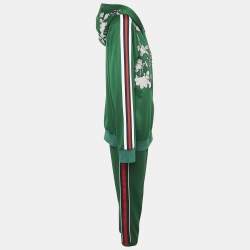 Gucci Green Floral Embroidered Cotton Blend Knit Tracksuit XL/L