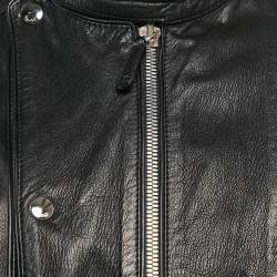 Gucci Pinhole Pattern Leather Zip-Up Jacket XL