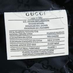 مملوكة مسبقًا جاكيت غوتشي مبطن نايلون أزرق مزخرف مقاس صغير (سمول)