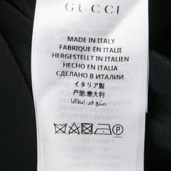 Gucci Black Silk Blend Button Detail Contrast Trimmed Jacket XS