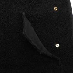 Gucci Black Suede and Fur Belted Mid-Length Coat M