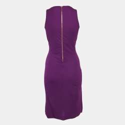 Pre Owned Gucci Purple Jersey Tie-Up Detail Sleeveless Midi Dress S