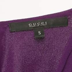 Pre Owned Gucci Purple Jersey Tie-Up Detail Sleeveless Midi Dress S