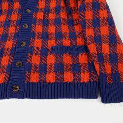 Gucci Checked Wool Interlocking Cardigan Size L