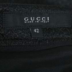 Gucci Black Jacquard Wool and Silk Top and Pants Set S