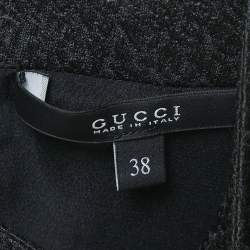 Gucci Black Jacquard Wool and Silk Top and Pants Set S