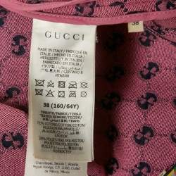 Pre Owned Gucci Pink GG Cotton Canvas Mini Skirt S