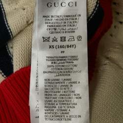Gucci Cream GG Pointelle Knit Striped Button Front Cardigan XS