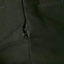 Pre Owned Gucci Black Gabardine Metal Detail Midi Skirt M