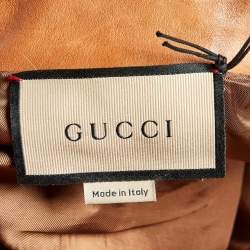 Gucci Brown Leather A-Line Skirt S