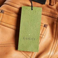 Gucci Brown Leather A-Line Skirt S