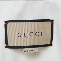 Pre Owned Gucci White Denim Short Sleeve Jacket S