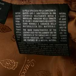 Gucci Brown Leather Zip-Up Biker Jacket M