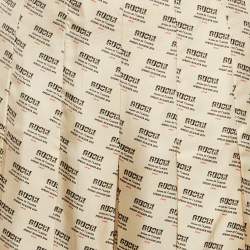Pre Owned Gucci Beige Invite Stamp Print Silk Pleated Midi Skirt M