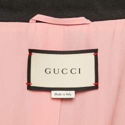 Gucci Black Wool Felt Double Breasted Coat L
