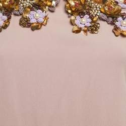 Gucci Mauve Embellished Neck Silk Mini Dress S