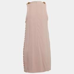 Gucci Mauve Embellished Neck Silk Mini Dress S