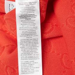 Gucci Red GG Jacquard Cotton Knit T-Shirt Dress L