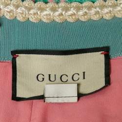 Pre Owned Gucci Blue/Pink GG Tweed Mini Skirt M