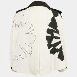 Gucci Off-White Textured Cotton Applique Detail Jacket S
