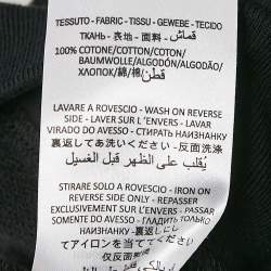 Pre Owned Gucci Black Logo Print Cotton Knit Hoodie M