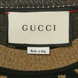 Pre Owned Gucci Black GG Lamé Wool Knit Sweatshirt S