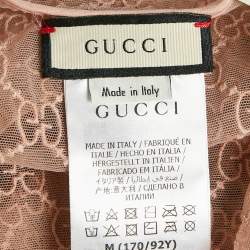 مملوكة مسبقًا فستان غوتشي تول مطرز بزهور GG زهري فاتح داخلي مقاس متوسط - ميديم